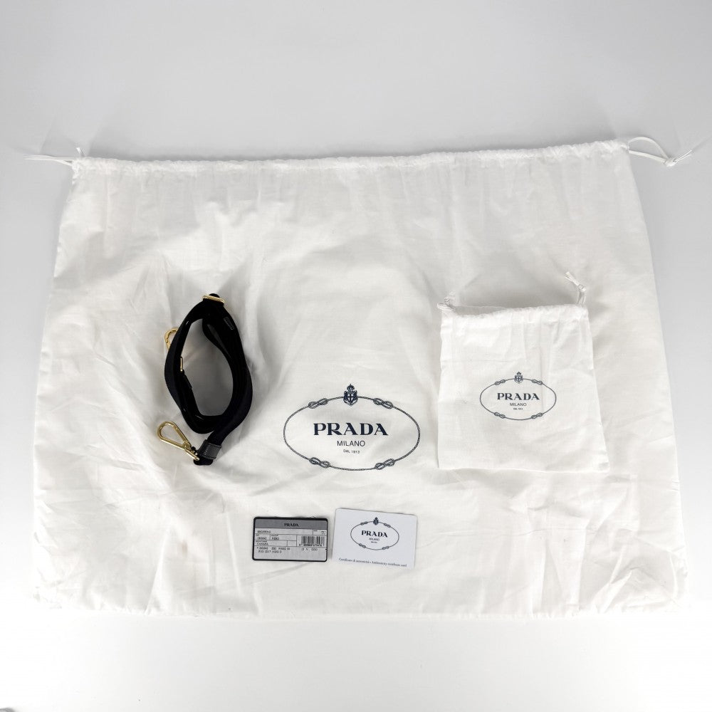 PRADA プラダ 2WAY トートバッグ ショルダーバッグ カナパ トライアングルロゴ ハンドバッグ 1BG642 キャンバス ブラック 黒 ゴールド金具 レディース【中古品】