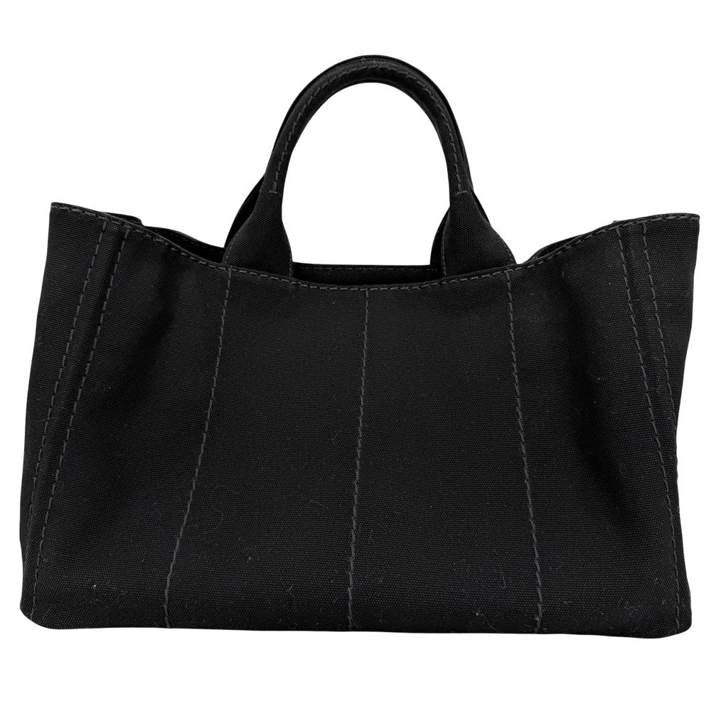 PRADA プラダ 2WAY トートバッグ ショルダーバッグ カナパ トライアングルロゴ ハンドバッグ 1BG642 キャンバス ブラック 黒 ゴールド金具 レディース【中古品】