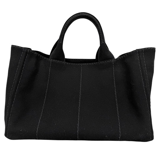 PRADA プラダ 2WAY トートバッグ ショルダーバッグ カナパ トライアングルロゴ ハンドバッグ 1BG642 キャンバス ブラック 黒 ゴールド金具 レディース【中古品】