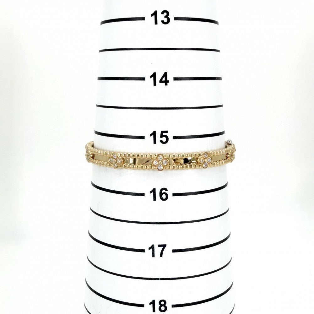 Van Cleef & Arpels ヴァンクリーフ＆アーペル ブレスレット ペルレ スウィートクローバー ジュエリー アクセサリー 18金YG Au750 K18イエローゴールド ダイヤモンド VCARP6X500 レディース 約16.6g【中古品】