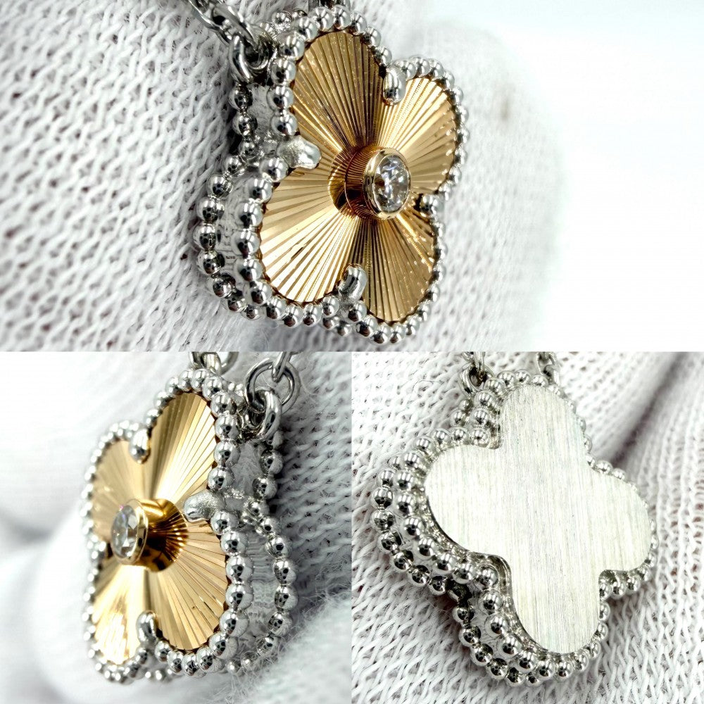 Van Cleef & Arpels ヴァンクリーフ＆アーペル ネックレス ギヨシェ ヴィンテージアルハンブラ アクセサリー ジュエリー 18金WG Au750 K18ホワイトゴールド ダイヤモンド VCARPNTH00 レディース 約7.4g【中古品】