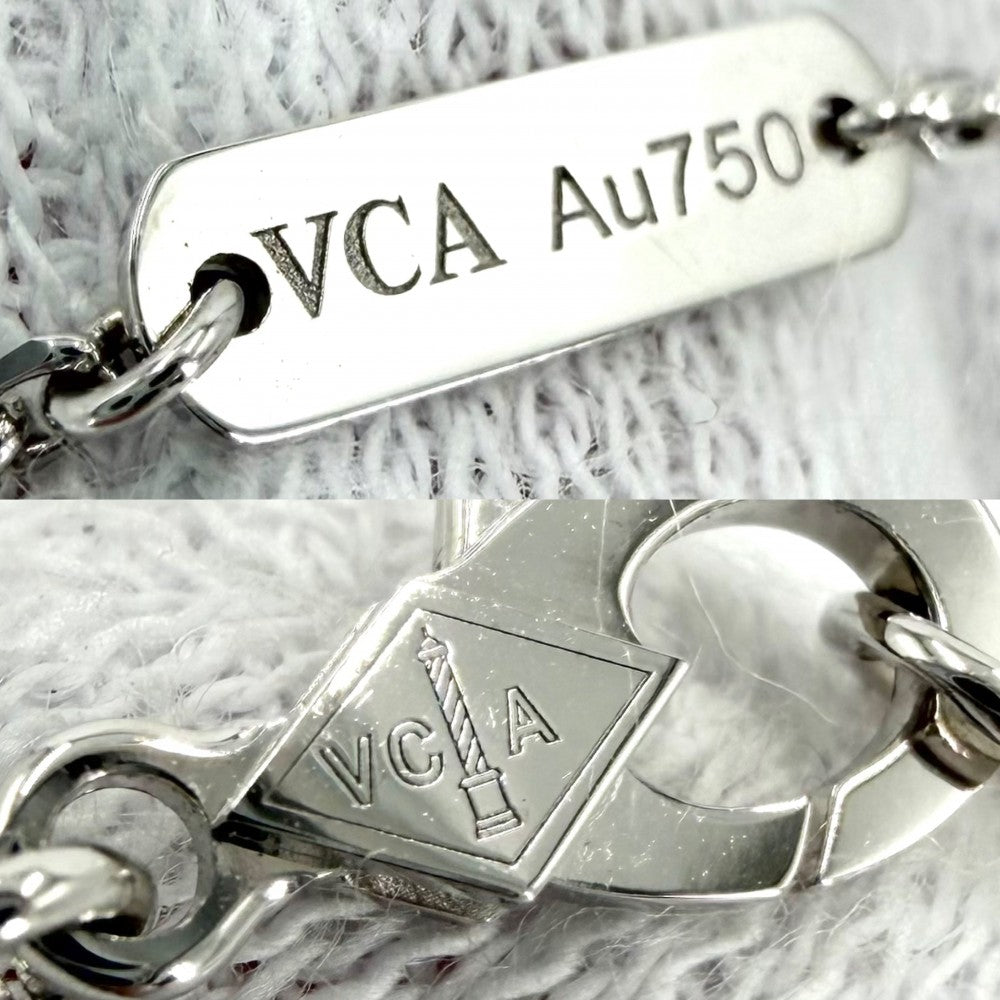 Van Cleef & Arpels ヴァンクリーフ＆アーペル ネックレス ギヨシェ ヴィンテージアルハンブラ アクセサリー ジュエリー 18金WG Au750 K18ホワイトゴールド ダイヤモンド VCARPNTH00 レディース 約7.4g【中古品】