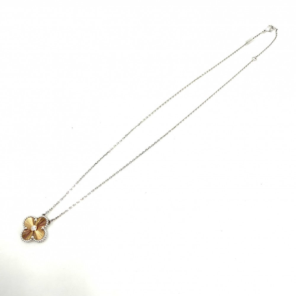 Van Cleef & Arpels ヴァンクリーフ＆アーペル ネックレス ギヨシェ ヴィンテージアルハンブラ アクセサリー ジュエリー 18金WG Au750 K18ホワイトゴールド ダイヤモンド VCARPNTH00 レディース 約7.4g【中古品】