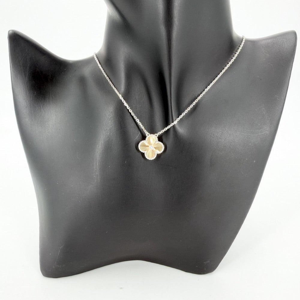 Van Cleef & Arpels ヴァンクリーフ＆アーペル ネックレス ギヨシェ ヴィンテージアルハンブラ アクセサリー ジュエリー 18金WG Au750 K18ホワイトゴールド ダイヤモンド VCARPNTH00 レディース 約7.4g【中古品】