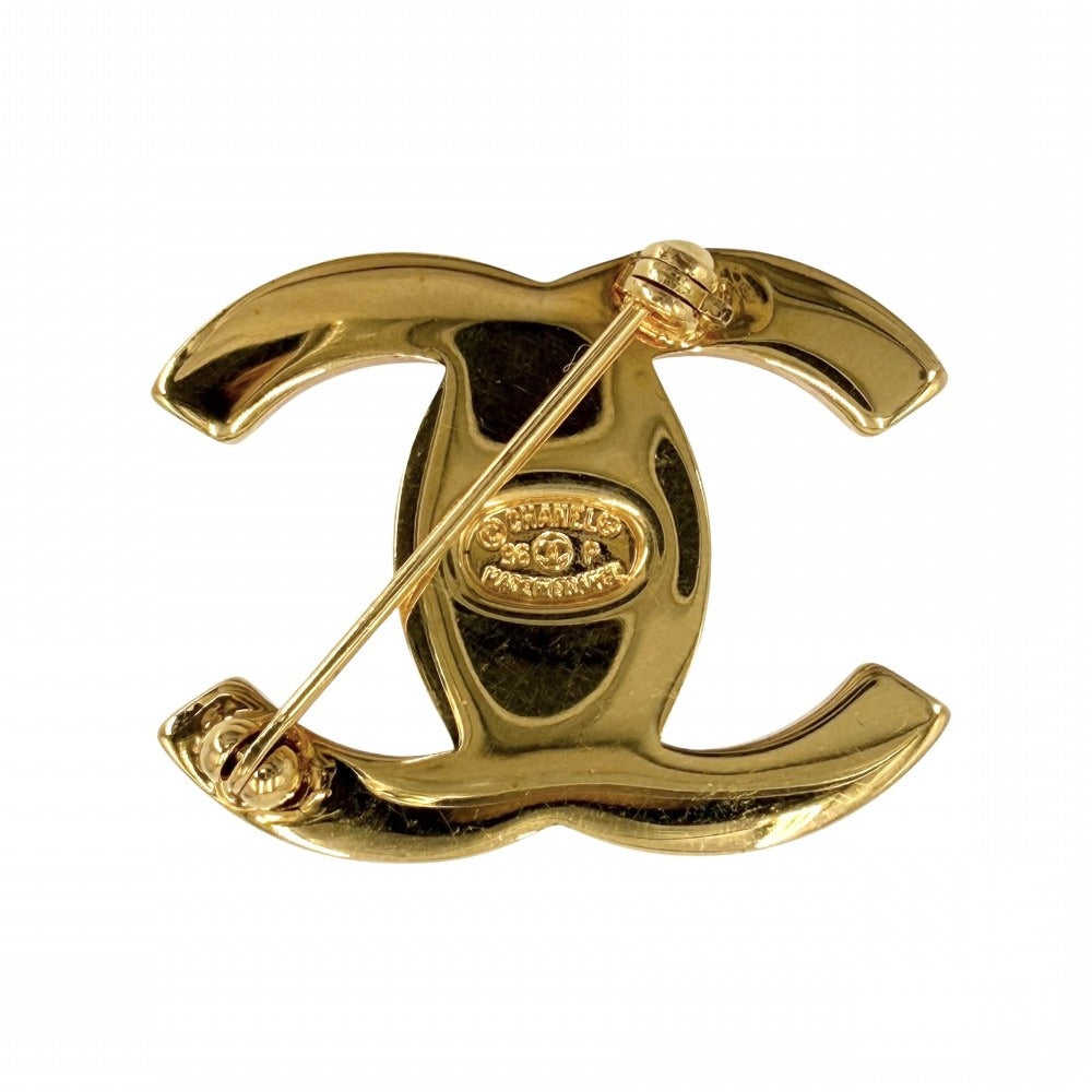 CHANEL シャネル ブローチ ココマーク ターンロック アクセサリー GP 96P レディース 約12.4g 1996年【中古品】