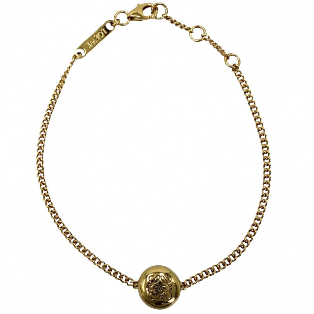 LOEWE ロエベ ブレスレット アナグラム ぺブル アクセサリー ジュエリー シルバー925 JANB240X06 ゴールド ユニセックス 約4.2g【中古品】