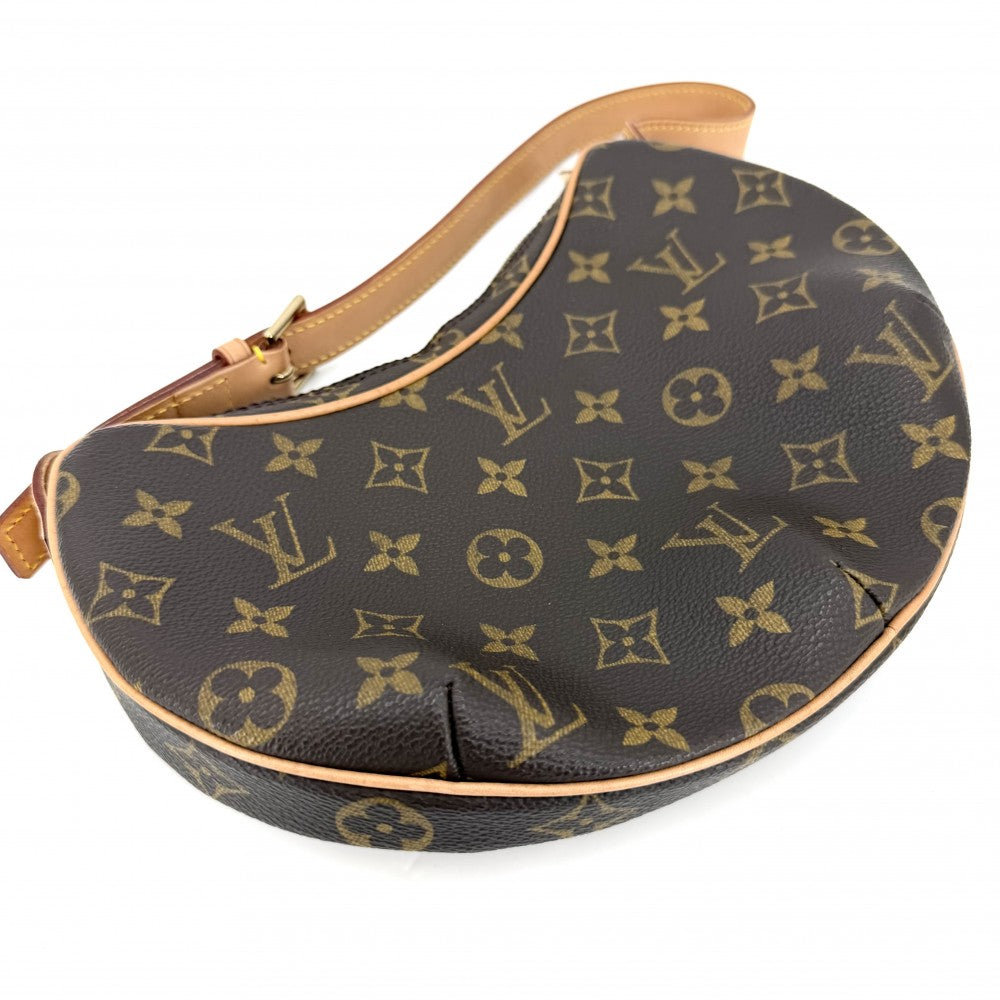 LOUIS VUITTON ルイヴィトン ショルダーバッグ ポシェットクロワッサン M51510 モノグラムキャンバス ブラウン 茶 ゴールド金具 レディース【中古品】