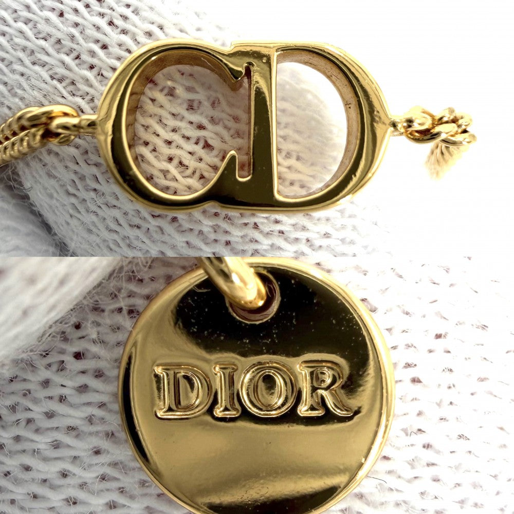 Dior ディオール ブレスレット 2連 Clair D Lune アクセサリー ハート ダブル ラインストーン ゴールド レディース 約3.9g【中古品】