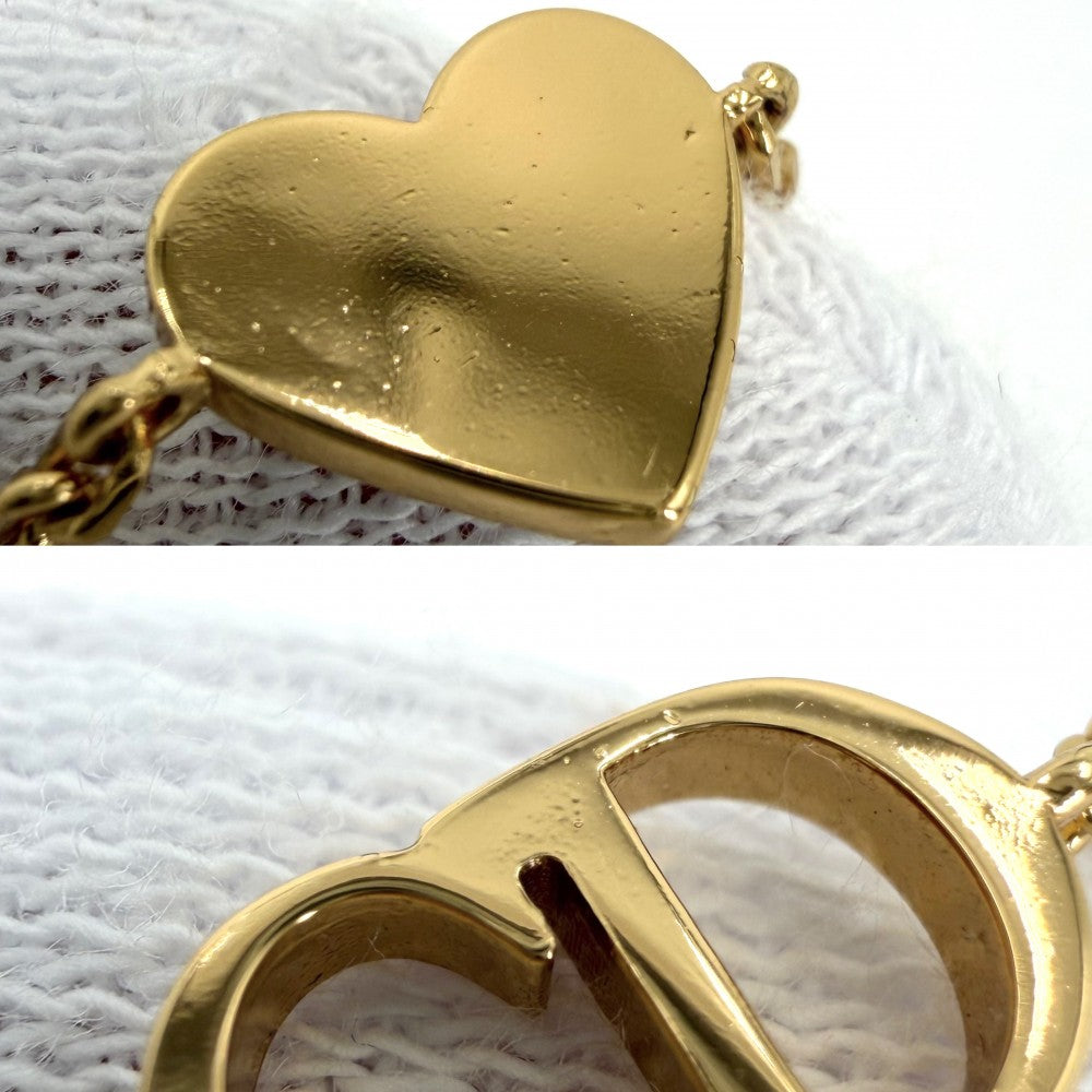 Dior ディオール ブレスレット 2連 Clair D Lune アクセサリー ハート ダブル ラインストーン ゴールド レディース 約3.9g【中古品】