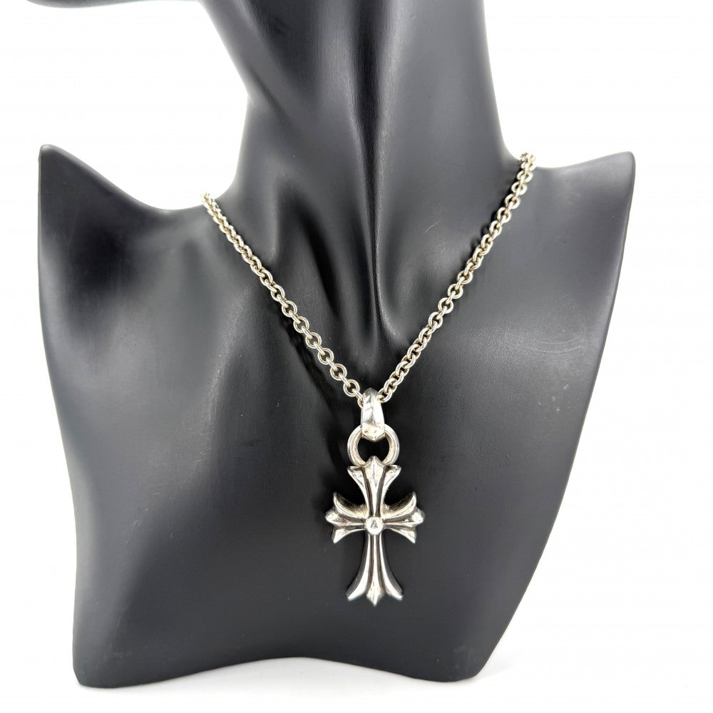 CHROME HEARTS クロムハーツ ネックレス クロス ペンダントトップ チェーン CHクロスペンダント ジュエリー アクセサリー シルバー925 メンズ 約23.9（トップ）/22.9（チェーン）g【中古品】