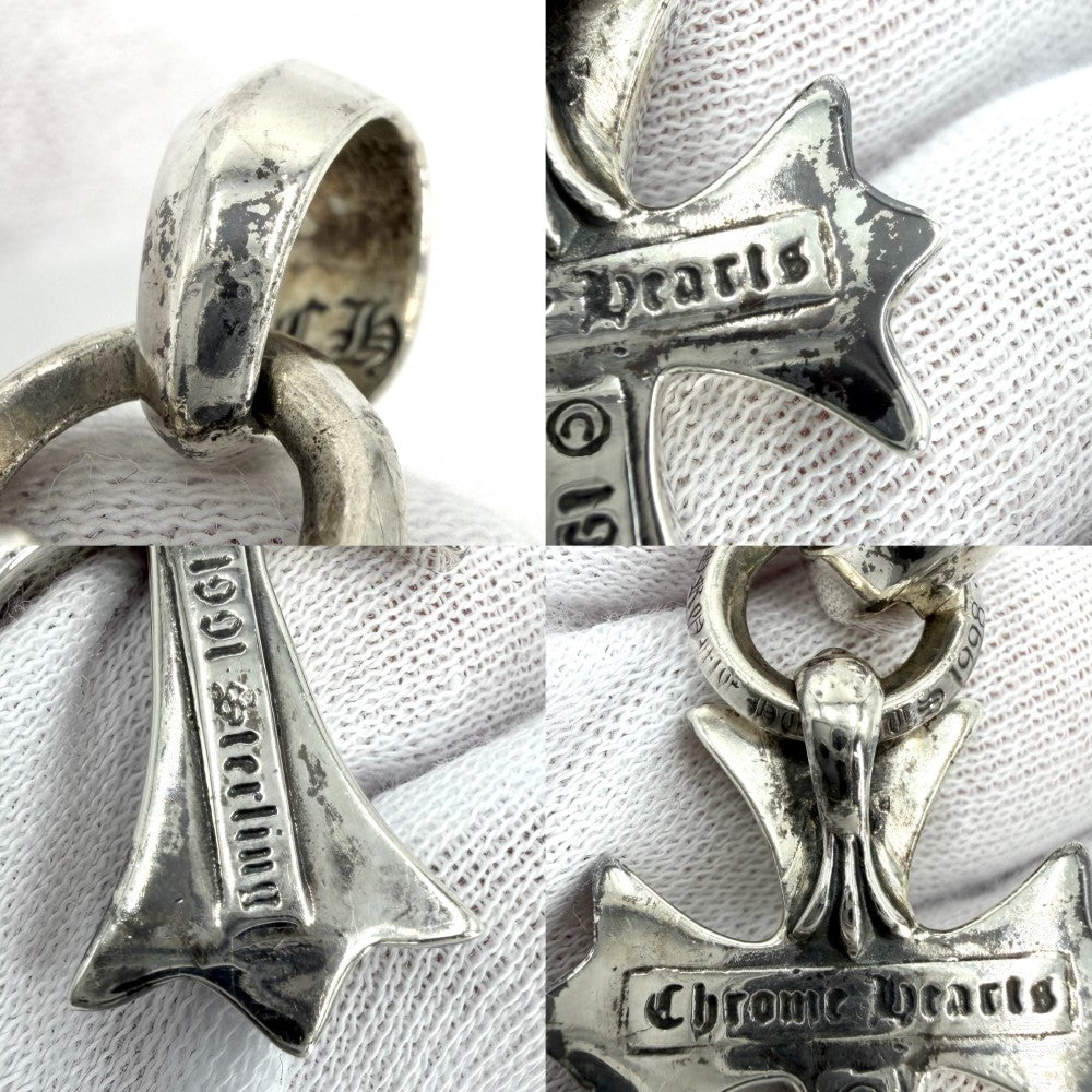 CHROME HEARTS クロムハーツ ネックレス クロス ペンダントトップ チェーン CHクロスペンダント ジュエリー アクセサリー シルバー925 メンズ 約23.9（トップ）/22.9（チェーン）g【中古品】