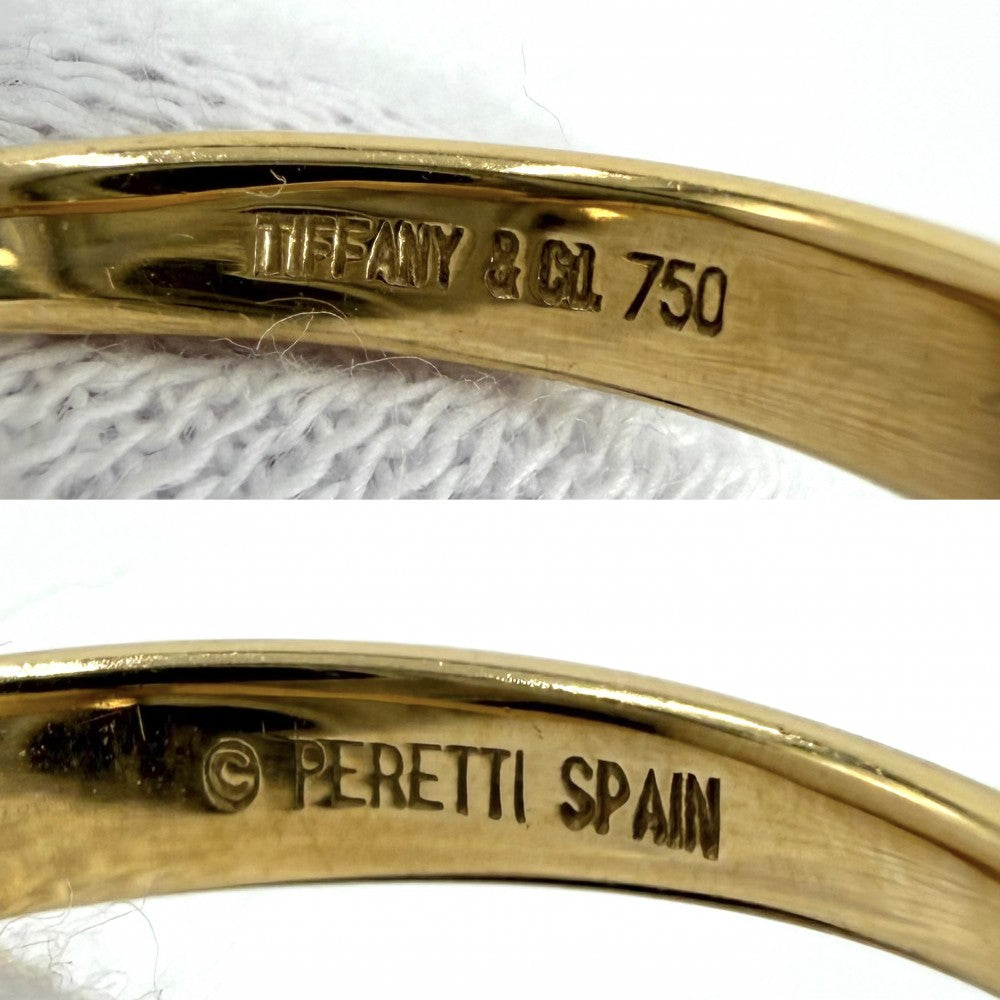 TIFFANY&Co. ティファニー 指輪 ビーン ジュエリー アクセサリー Au750 18金YG K18イエローゴールド ダイヤモンド 約14号 レディース 約3.7g【中古品】
