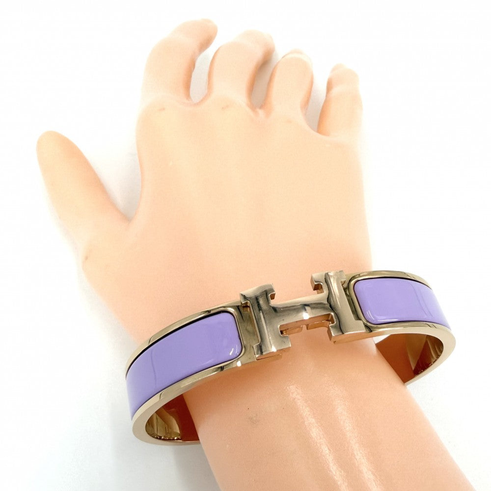 HERMES エルメス バングル クリックH PM ブレスレット アクセサリー 小物 パープル 紫
 ピンクゴールド レディース 約39.6g【中古品】