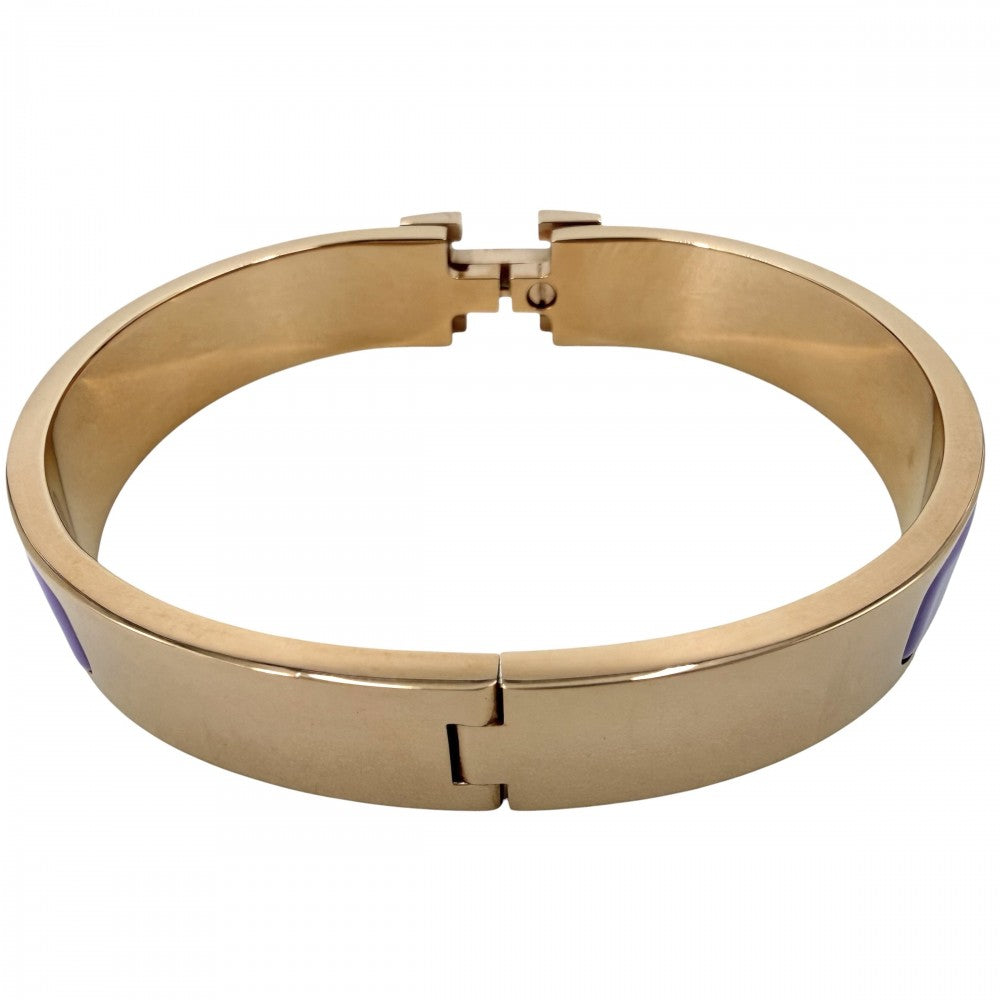 HERMES エルメス バングル クリックH PM ブレスレット アクセサリー 小物 パープル 紫
 ピンクゴールド レディース 約39.6g【中古品】