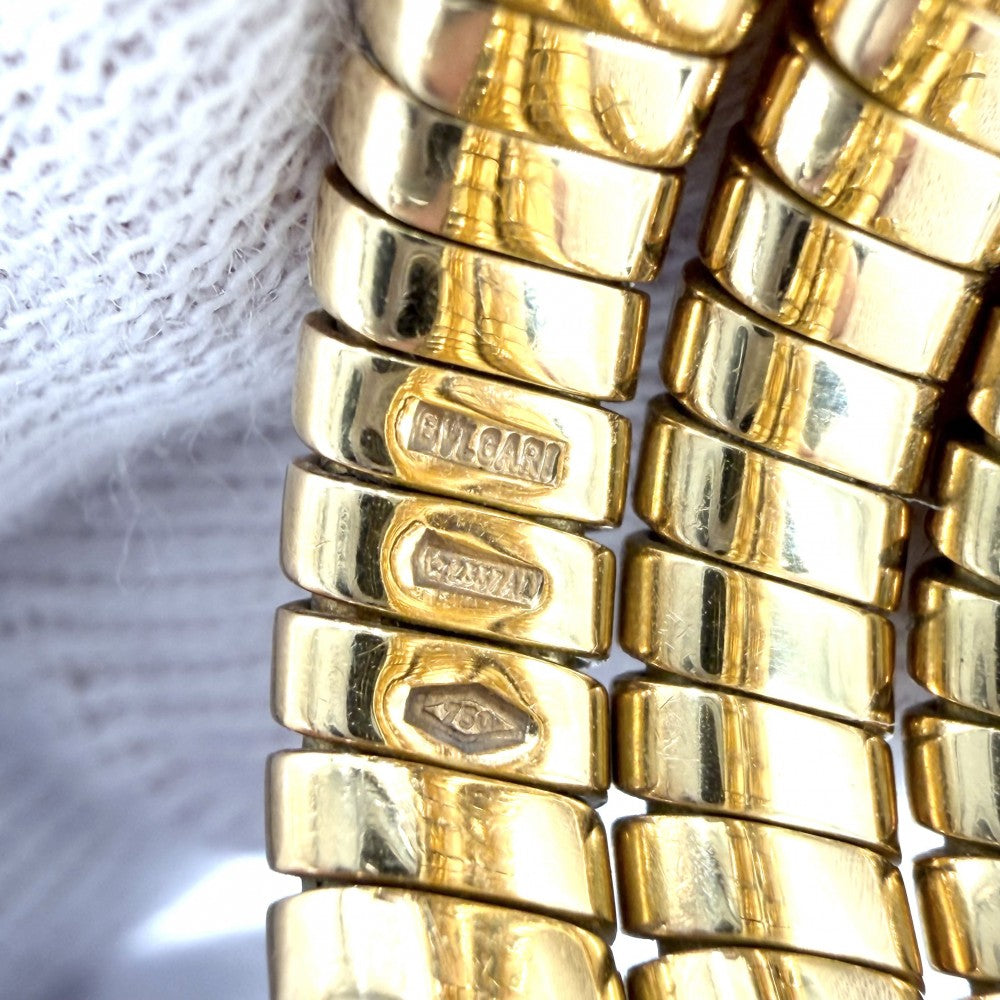 BVLGARI ブルガリ 指輪 トゥボガス ジュエリー アクセサリー リング Au750 18金YG K18イエローゴールド ピンクトルマリン 約16号 ピンク ゴールド レディース 約17g【中古品】