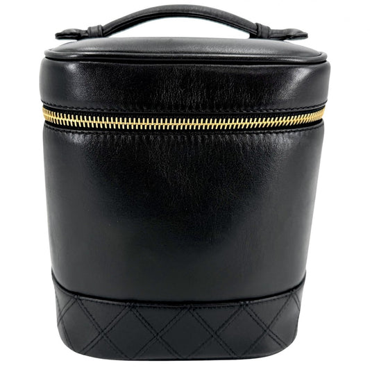 CHANEL シャネル ハンドバッグ ココマーク ビコローレ バニティバッグ 化粧ポーチ コスメポーチ ラムスキン ブラック 黒 ゴールド金具 レディース【中古品】