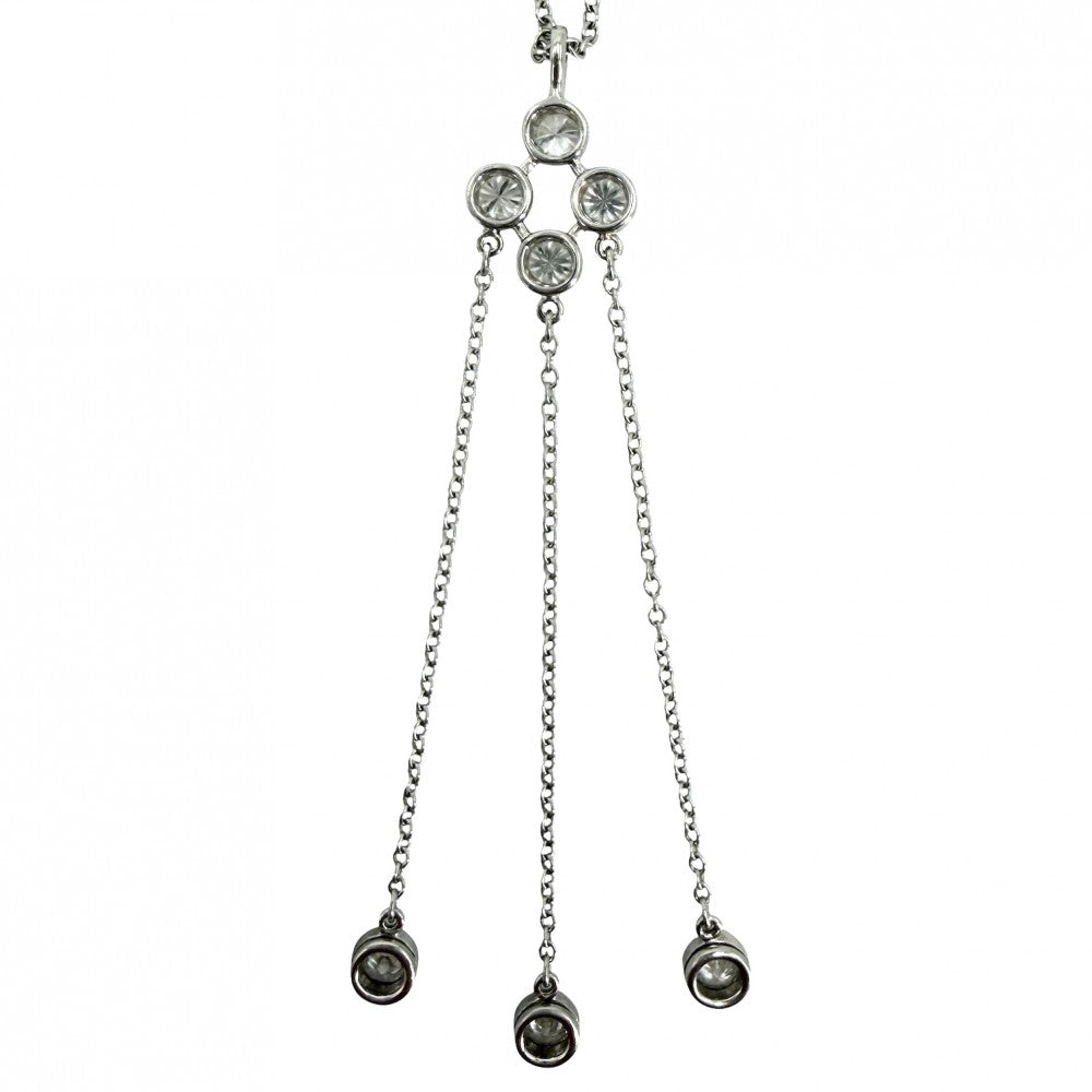 TIFFANY&Co. ティファニー ネックレス ジャズ ジュエリー アクセサリー Pt950プラチナ ダイヤモンド シルバー レディース 約4.2g【中古品】
