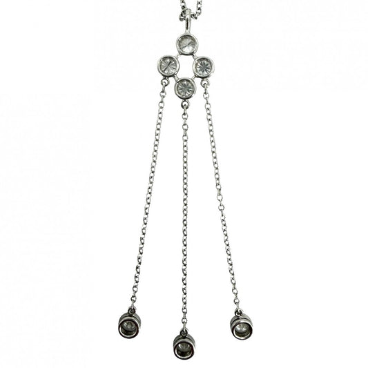 TIFFANY&Co. ティファニー ネックレス ジャズ ジュエリー アクセサリー Pt950プラチナ ダイヤモンド シルバー レディース 約4.2g【中古品】