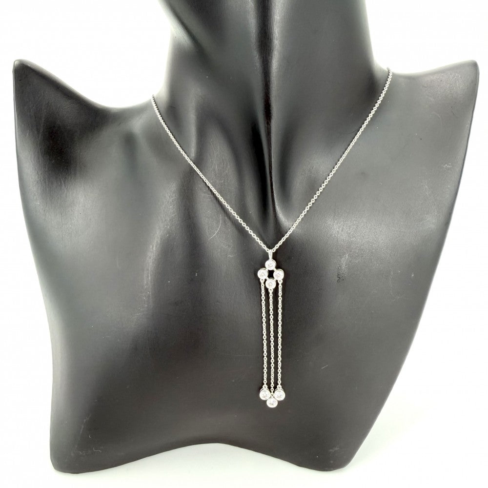 TIFFANY&Co. ティファニー ネックレス ジャズ ジュエリー アクセサリー Pt950プラチナ ダイヤモンド シルバー レディース 約4.2g【中古品】