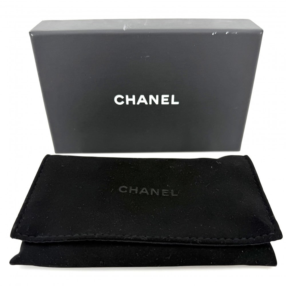 CHANEL シャネル カードケース Vステッチ ボーイシャネル ココマーク キャビアスキン イエロー ゴールド金具 レディース【中古品】