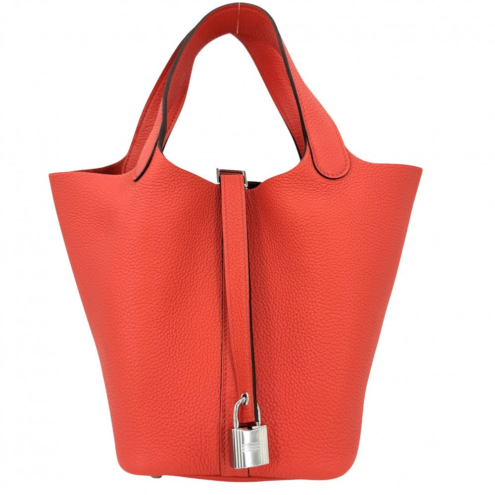 HERMES エルメス ハンドバッグ ピコタンロックPM D刻印 トリヨンクレマンス オレンジ系 シルバー金具 レディース 2019年【中古品】