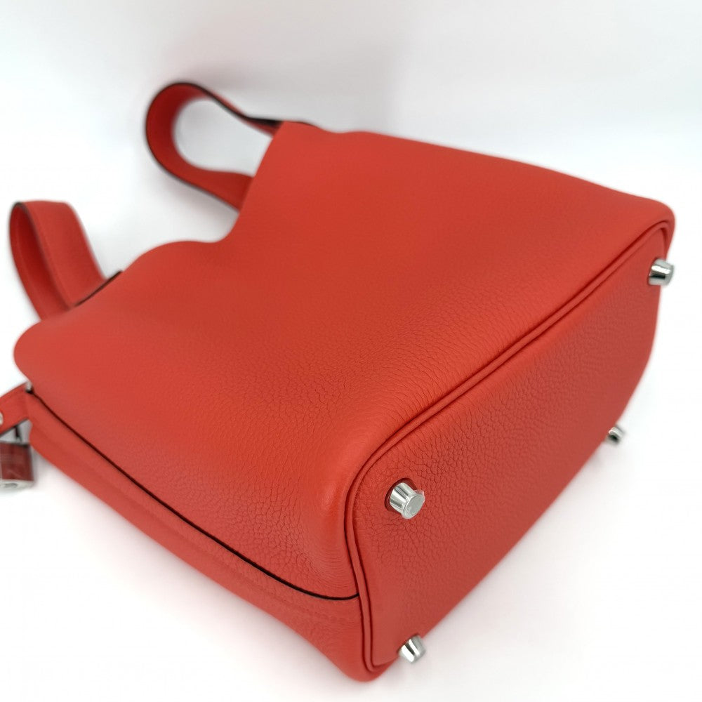 HERMES エルメス ハンドバッグ ピコタンロックPM D刻印 トリヨンクレマンス オレンジ系 シルバー金具 レディース 2019年【中古品】