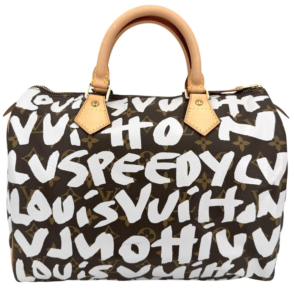 LOUIS VUITTON ルイヴィトン 2WAY モノグラムグラフィティ スピーディ30 ハンドバッグ ショルダーバッグ ミニボストンバッグ M92195 ブラウン 茶 ゴールド金具 レディース【中古品】