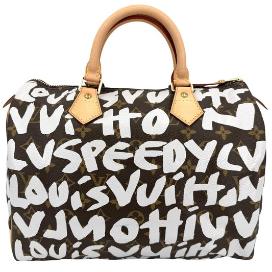 LOUIS VUITTON ルイヴィトン 2WAY モノグラムグラフィティ スピーディ30 ハンドバッグ ショルダーバッグ ミニボストンバッグ M92195 ブラウン 茶 ゴールド金具 レディース【中古品】