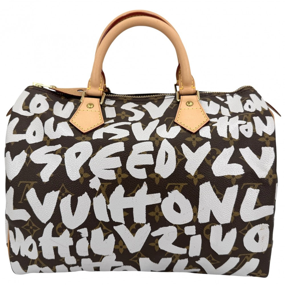 LOUIS VUITTON ルイヴィトン 2WAY モノグラムグラフィティ スピーディ30 ハンドバッグ ショルダーバッグ ミニボストンバッグ M92195 ブラウン 茶 ゴールド金具 レディース【中古品】
