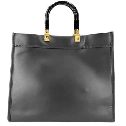 FENDI フェンディ 2WAY フェンダーチェ サンシャイン ミディアム ショルダーバッグ トートバッグ ハンドバッグ ヴェルサーチコラボ レザー ブラック 黒 ゴールド金具 レディース【中古品】