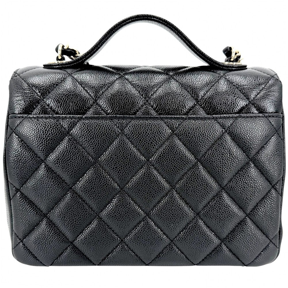 CHANEL シャネル 2WAY マトラッセ ココマーク ハンドバッグ チェーンショルダーバッグ ビジネスアフィニティ キャビアスキン ブラック 黒 ゴールド金具 レディース【中古品】