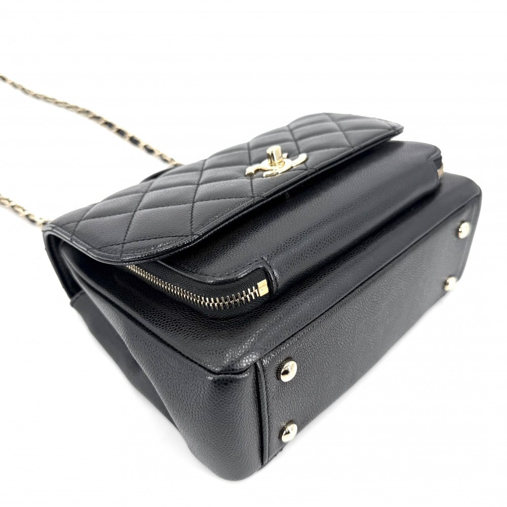 CHANEL シャネル 2WAY マトラッセ ココマーク ハンドバッグ チェーンショルダーバッグ ビジネスアフィニティ キャビアスキン ブラック 黒 ゴールド金具 レディース【中古品】