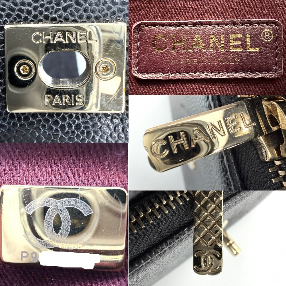 CHANEL シャネル 2WAY マトラッセ ココマーク ハンドバッグ チェーンショルダーバッグ ビジネスアフィニティ キャビアスキン ブラック 黒 ゴールド金具 レディース【中古品】