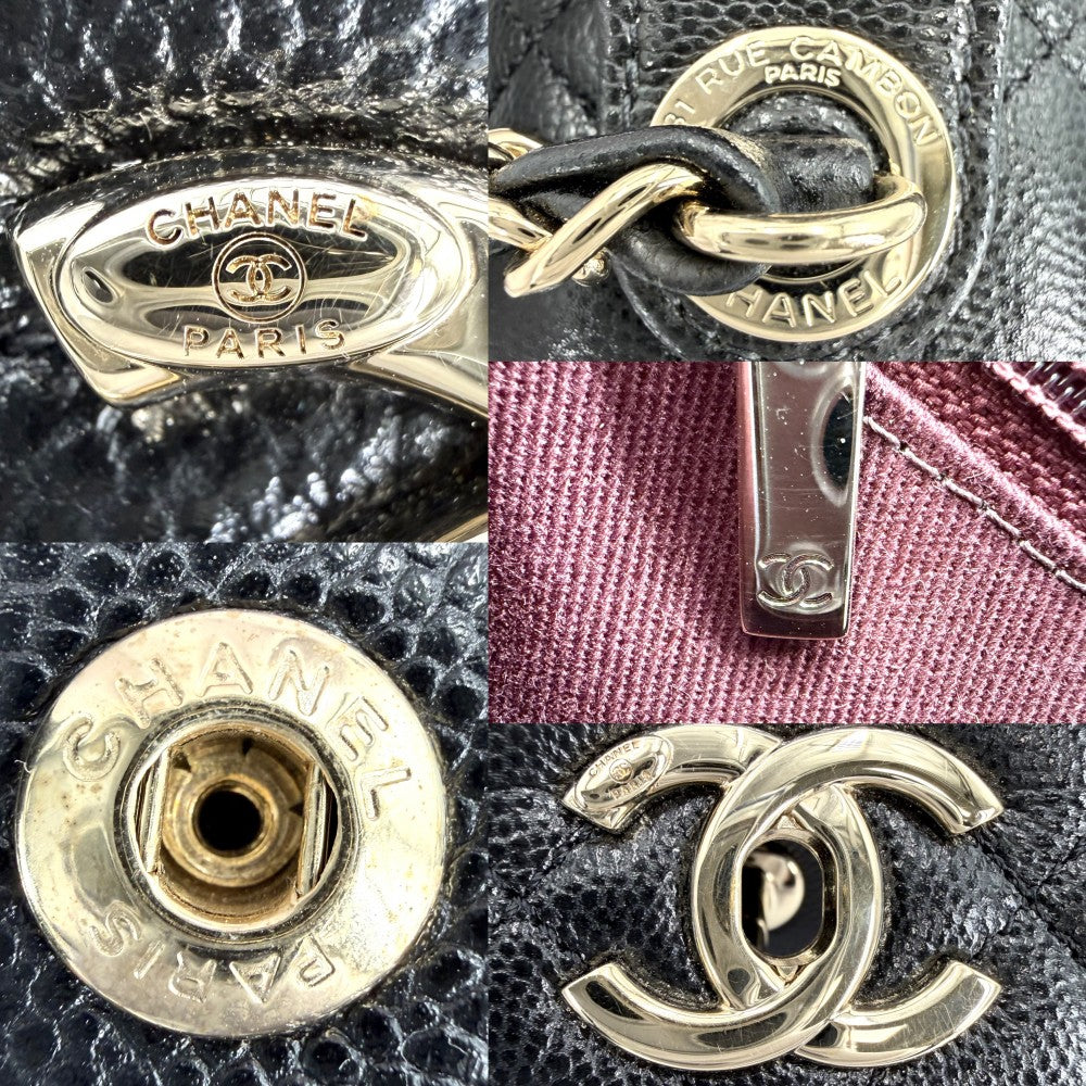 CHANEL シャネル 2WAY マトラッセ ココマーク ハンドバッグ チェーンショルダーバッグ ビジネスアフィニティ キャビアスキン ブラック 黒 ゴールド金具 レディース【中古品】