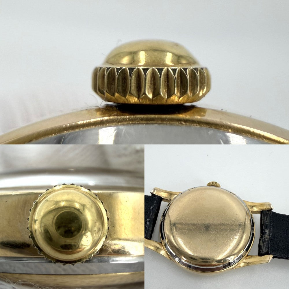 Ulysse Nardin ユリス・ナルダン 腕時計 ノンデイト シャンパン文字盤 アラビア AT 自動巻き ブラック 黒 ゴールド メンズ【中古品】