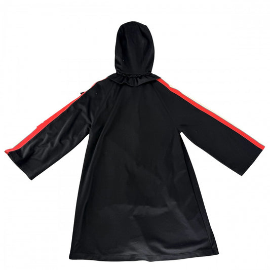 【秋物特集】 GUCCI グッチ ワンピース フリル フード付き 長袖 服 ロゴ ジャージー アパレル S 502280 ブラック 黒 シルバー金具 春 秋 オールシーズン ポリエステル コットン レディース【中古品】