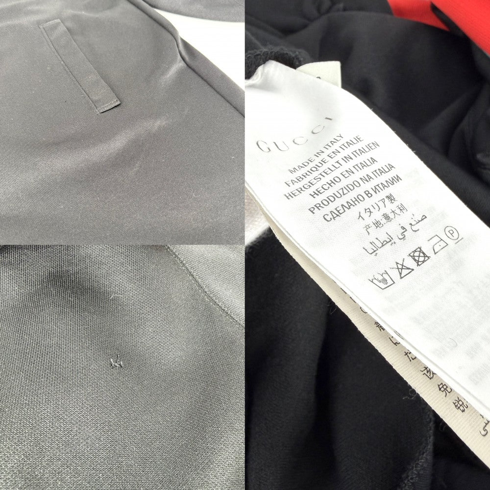 GUCCI グッチ ワンピース フリル フード付き 長袖 服 ロゴ ジャージー アパレル S 502280 ブラック 黒 シルバー金具 春 秋 オールシーズン ポリエステル コットン レディース【中古品】