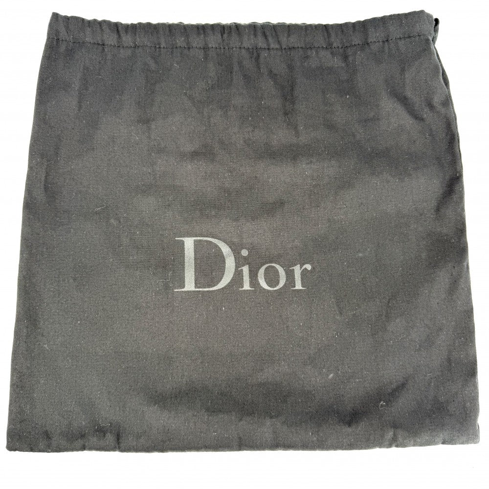 Dior ディオール ボディバッグ オブリーク サドルバッグ ショルダーバッグ キャンバス ネイビー 紺 ベージュ シルバー金具 メンズ【中古品】