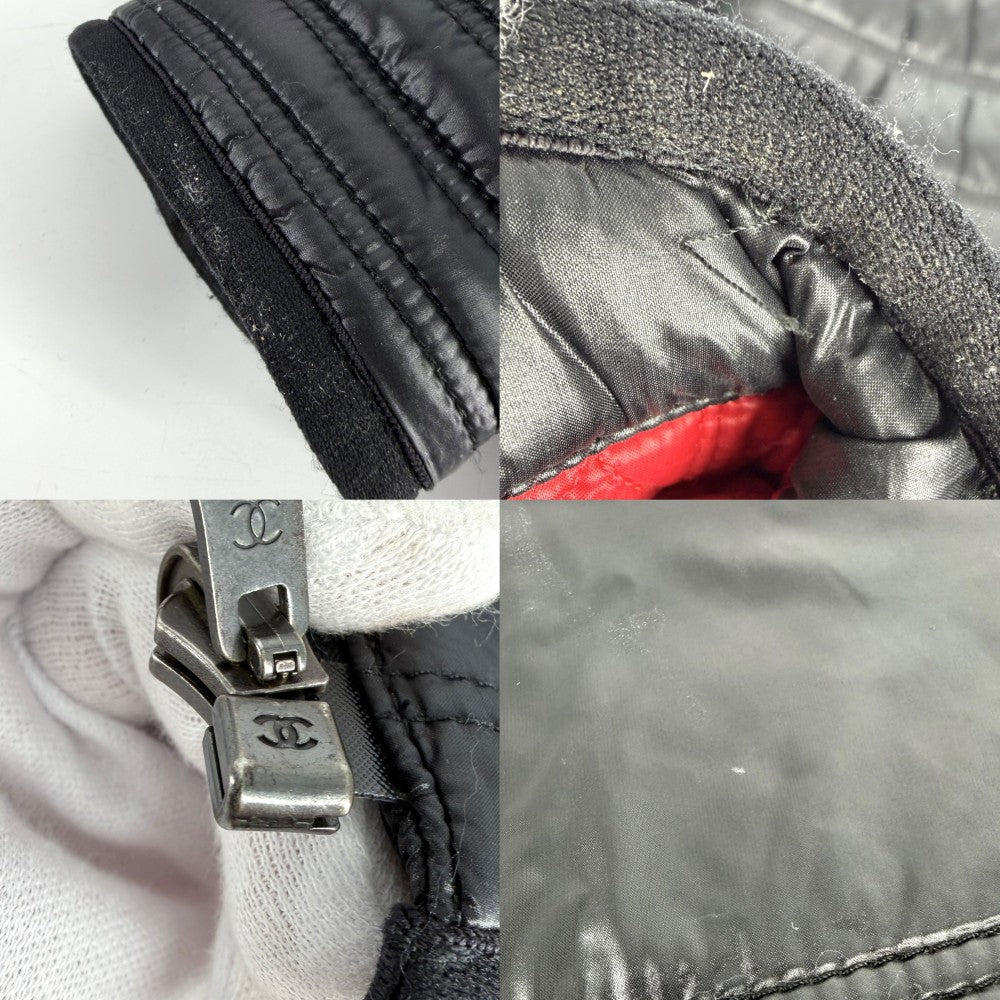 CHANEL シャネル ブルゾン リバーシブル ダウンジャケット アウター ノーカラー キルティング ココマーク 36 ブラック 黒 ピンク ガンメタル金具 ポリアミド ポリウレタン レディース【中古品】