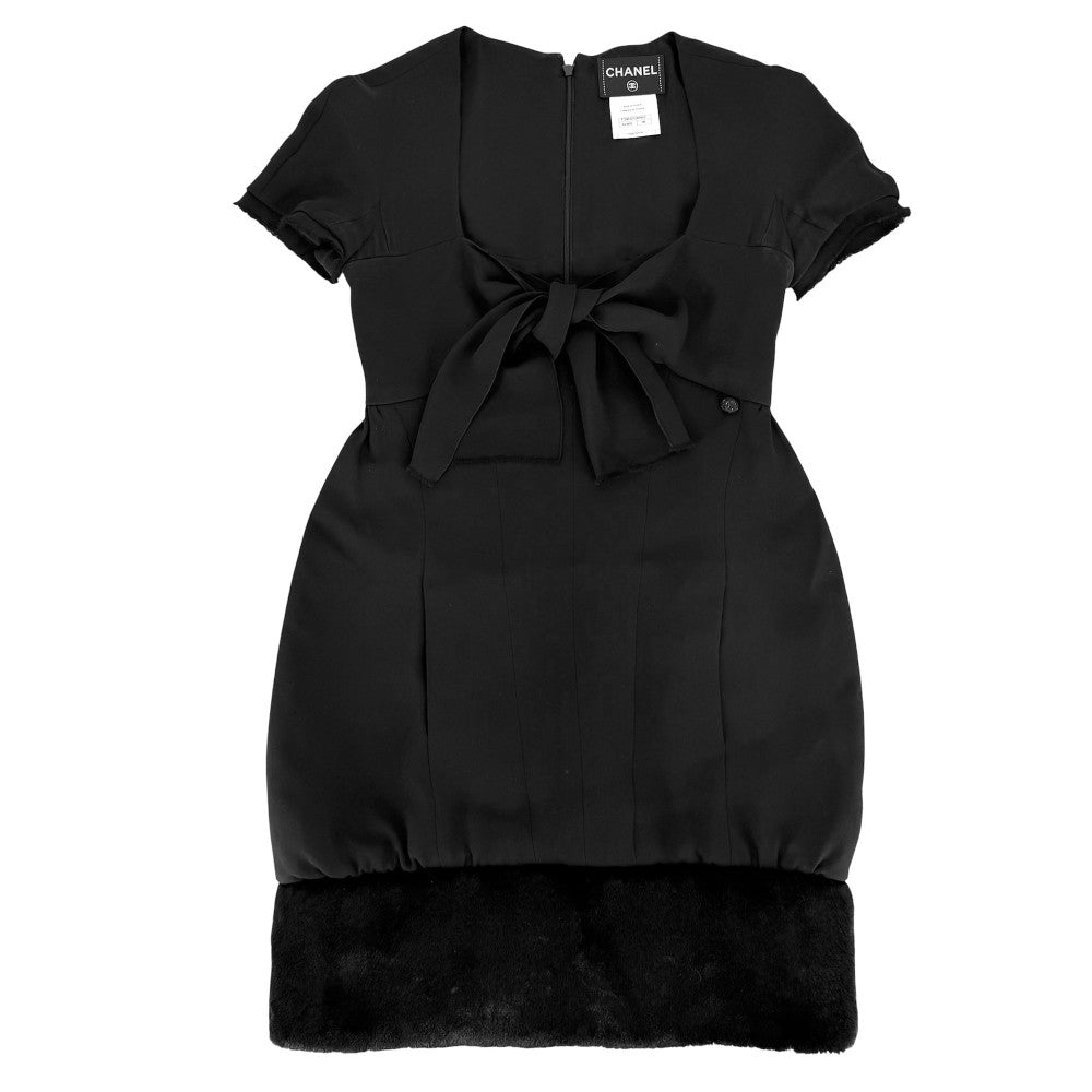 CHANEL シャネル ワンピース 半袖 アパレル 服 36 ブラック 黒 オールシーズン シルク レディース【中古品】