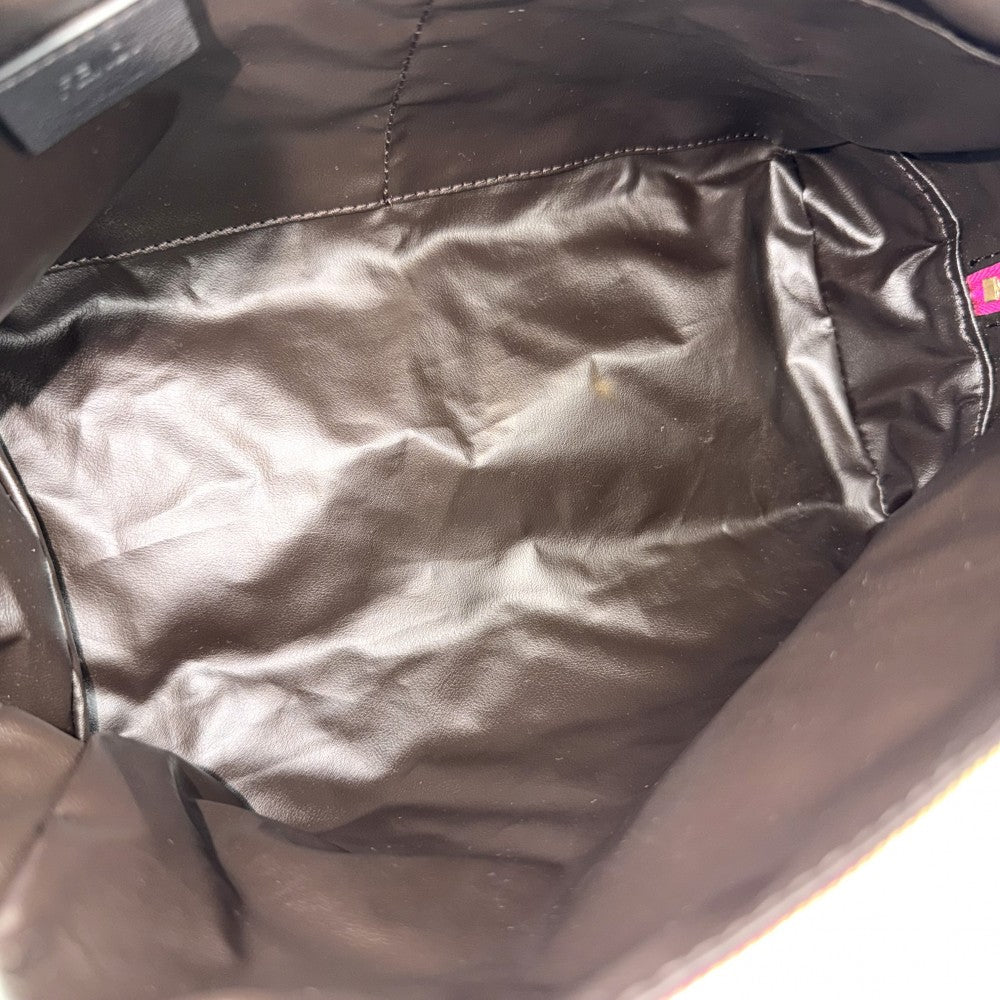 FENDI フェンディ ポーチ FF ビューティーポーチ MM メイクポーチ 化粧ポーチ 小物入れ 8N0171 ポリアミド パープル系 ゴールド金具 レディース【中古品】