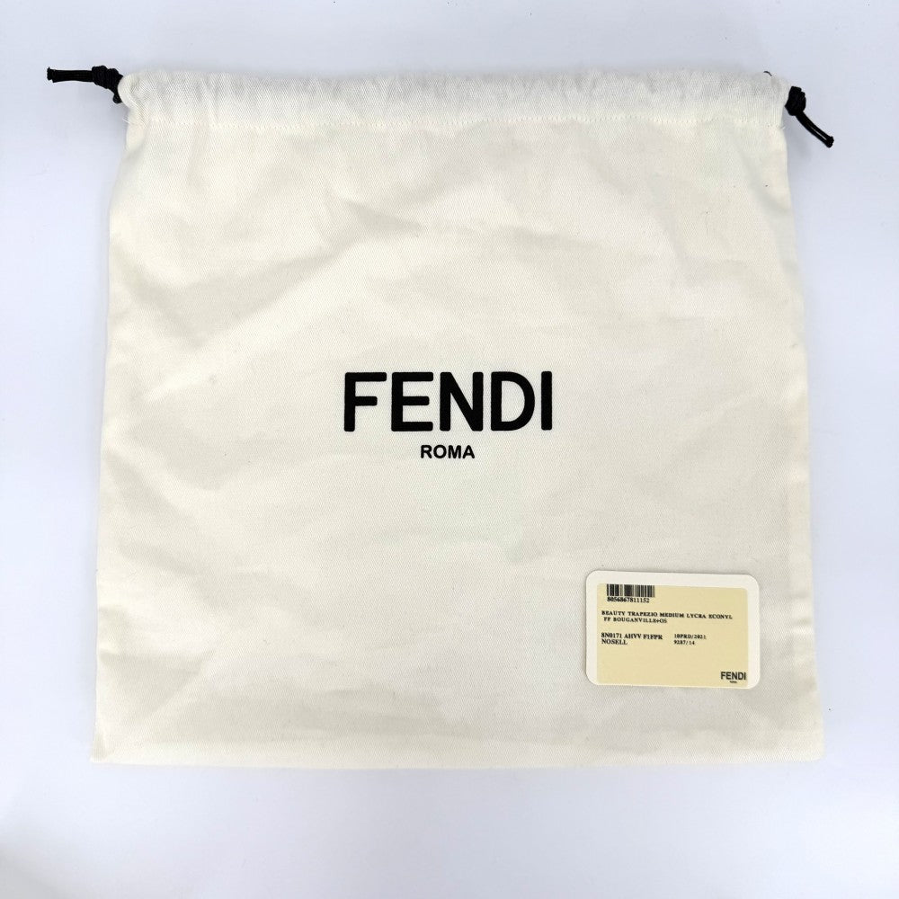 FENDI フェンディ ポーチ FF ビューティーポーチ MM メイクポーチ 化粧ポーチ 小物入れ 8N0171 ポリアミド パープル系 ゴールド金具 レディース【中古品】