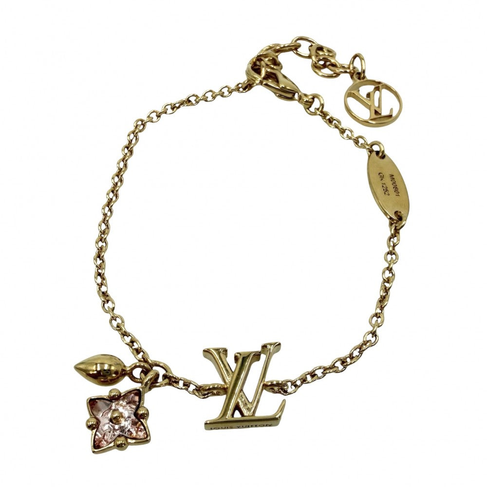 LOUIS VUITTON ルイヴィトン ブレスレット モノグラムフラワー ルルグラム アクセサリー M00801 ゴールド レディース 約5.0g【中古品】