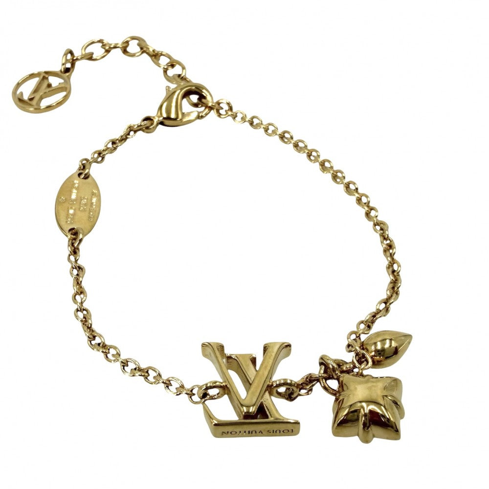 LOUIS VUITTON ルイヴィトン ブレスレット モノグラムフラワー ルルグラム アクセサリー M00801 ゴールド レディース 約5.0g【中古品】
