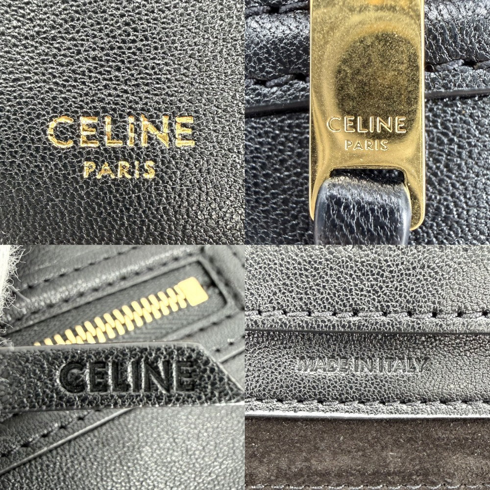 CELINE セリーヌ 2WAY リトルラゲージ ハンドバッグ ショルダーバッグ レザー ブラック 黒 ゴールド金具 レディース【中古品】