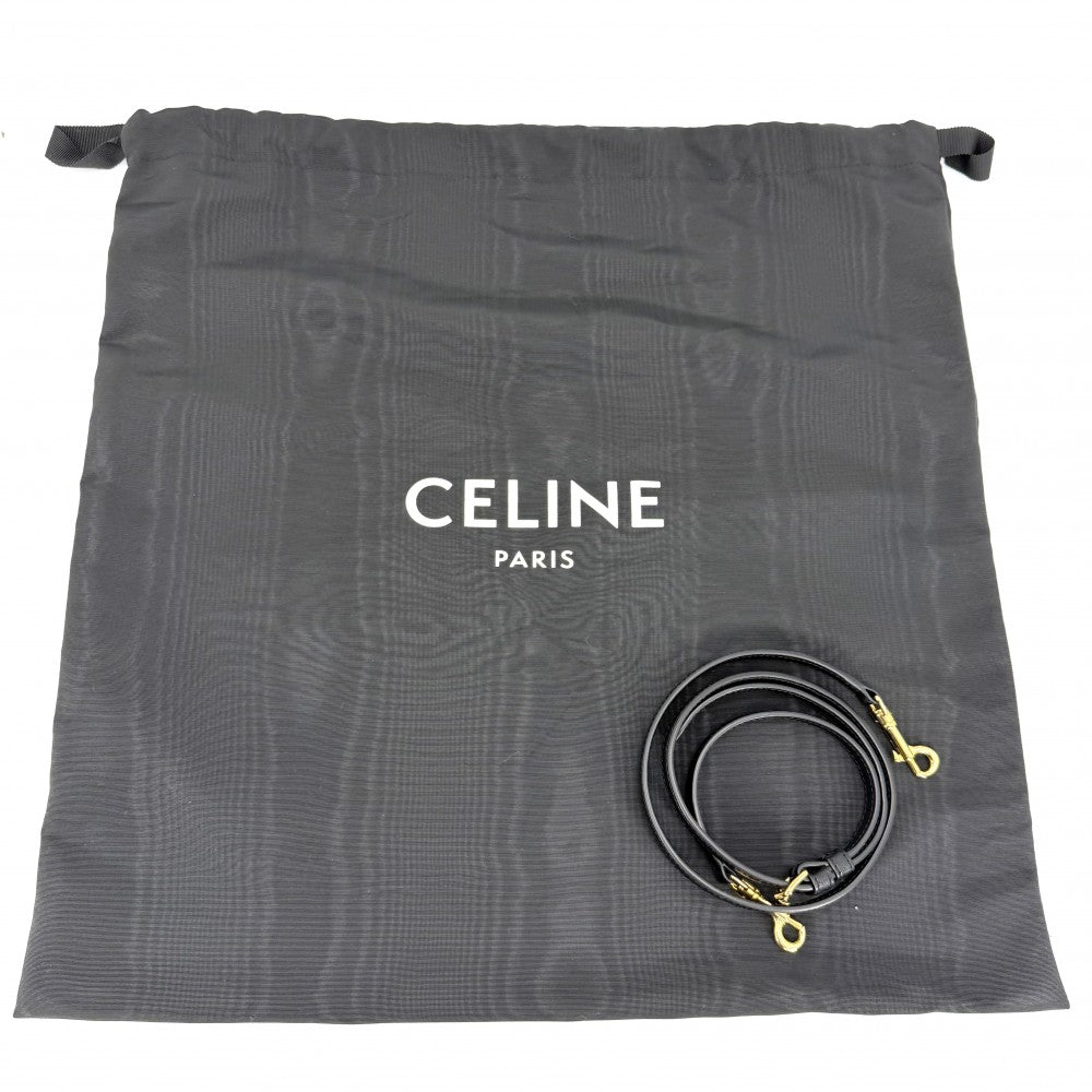 CELINE セリーヌ 2WAY リトルラゲージ ハンドバッグ ショルダーバッグ レザー ブラック 黒 ゴールド金具 レディース【中古品】
