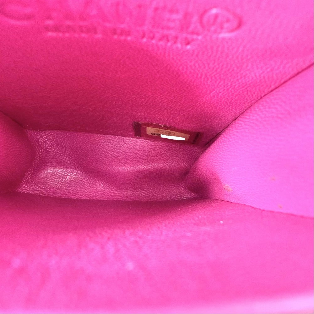 CHANEL シャネル 小物 チェーンショルダー シガレットケース ショルダーポーチ ミニバッグ ハラコ レザー ピンク ベージュ ゴールド金具 レディース【中古品】