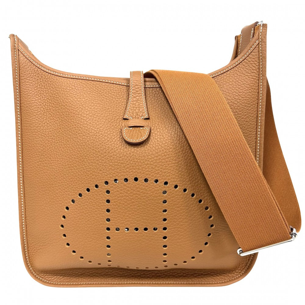 HERMES エルメス ショルダーバッグ エブリンPM 3 Evelyne K刻印 レザー ブラウン 茶 シルバー金具 レディース 2025年【中古品】