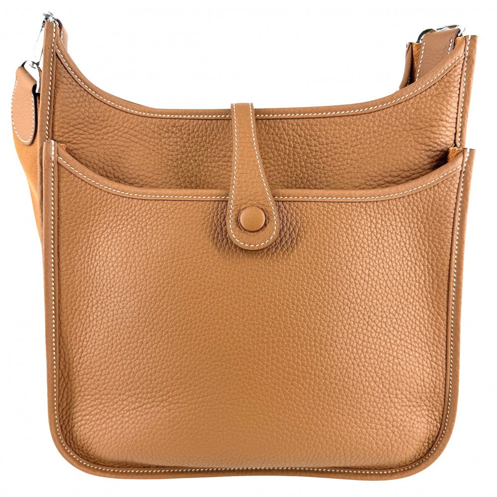 HERMES エルメス ショルダーバッグ エブリンPM 3 Evelyne K刻印 レザー ブラウン 茶 シルバー金具 レディース 2025年【中古品】