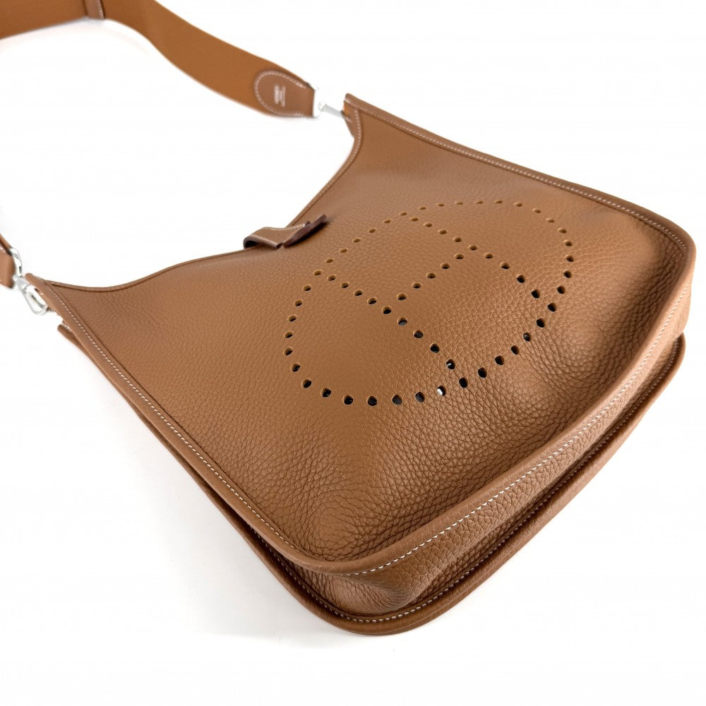 HERMES エルメス ショルダーバッグ エブリンPM 3 Evelyne K刻印 レザー ブラウン 茶 シルバー金具 レディース 2025年【中古品】